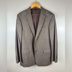 Brooks Brothers Blazer 40R Regent Wool Brown Blue